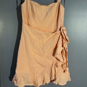 Forever 21 Short Pink Ruffle Faux Wrap Dress NWT (Size S)